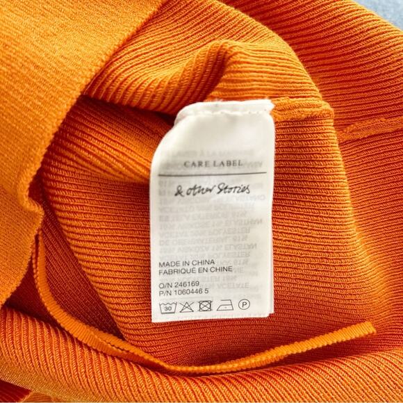 & Other Stories Orange Knit Keyhole Tank Top Ribbed Sleeveless Casual Size M - Picture 4 of 8